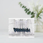 Brooklyn Bridge, New York Graffiti, Street Art Postkarte (Stehend Vorderseite)