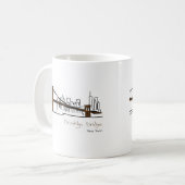 Brooklyn Bridge New York Illustration am Zug Kaffeetasse (Vorderseite Links)