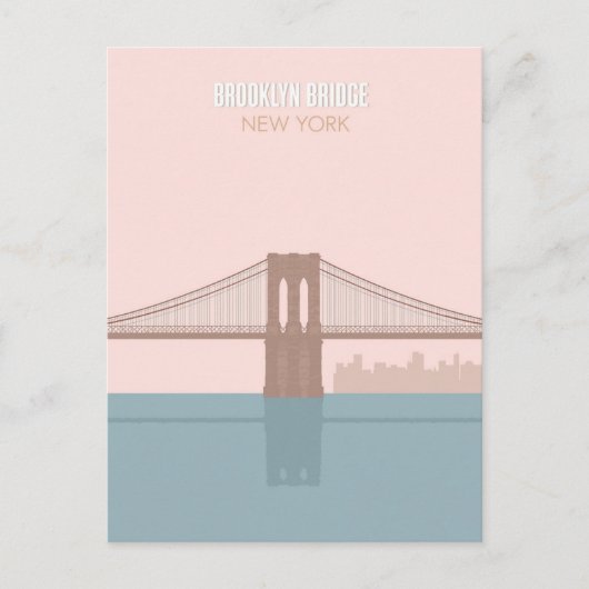 Brooklyn Bridge New York Minimalist Art Postkarte (Vorderseite)
