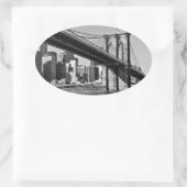 Brooklyn Bridge New York Ovaler Aufkleber (Tasche)