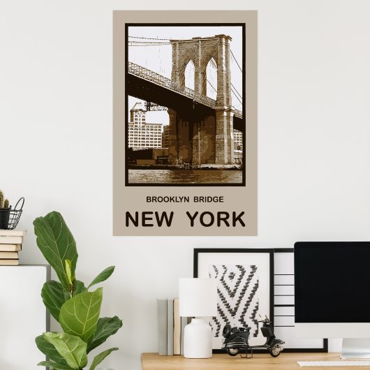 Brooklyn Bridge New York Poster (Heimbüro)