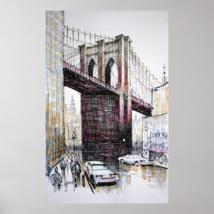 Brooklyn Bridge, New York Poster/Print Poster