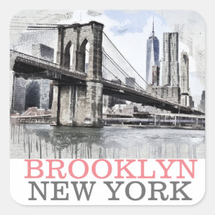 Brooklyn Bridge New York Quadratischer Aufkleber