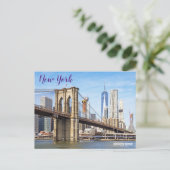 Brooklyn Bridge New York Reise Postkarte (Stehend Vorderseite)