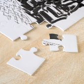 Brooklyn Bridge New York Schwarz-weiß Illustration Puzzle (Seite)