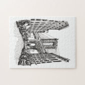Brooklyn Bridge New York Schwarz-weiß Illustration Puzzle (Horizontal)