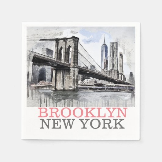 Brooklyn Bridge New York Serviette (Vorderseite)