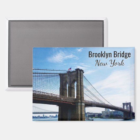 Brooklyn Bridge New York Souvenir Magnet (Vorderseite/Rückseite)