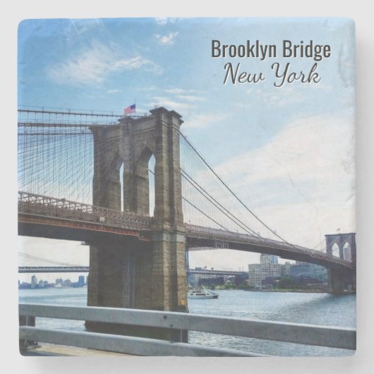 Brooklyn Bridge New York Souvenir Steinuntersetzer (Vorderseite)