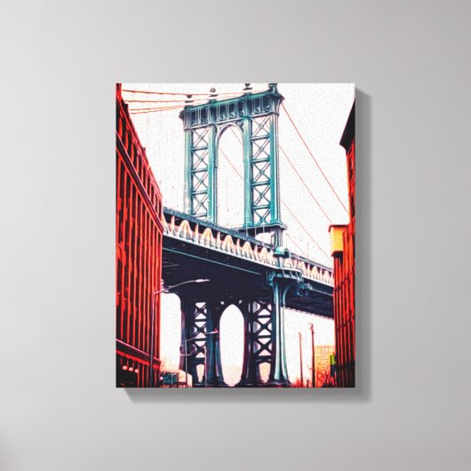 Brooklyn Bridge New York Stretched Canvas Print Leinwanddruck (Vorderseite)