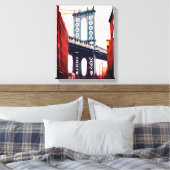 Brooklyn Bridge New York Stretched Canvas Print Leinwanddruck (Insitu (Schlafzimmer))