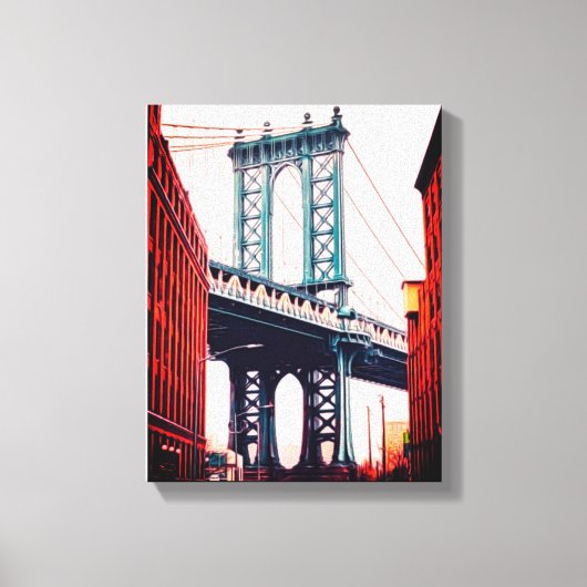 Brooklyn Bridge New York Stretched Canvas Print Leinwanddruck (Vorderseite)