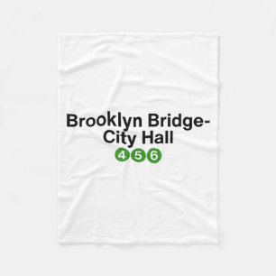 Brooklyn Bridge New York Subway-Stationsschilder,  Fleecedecke