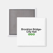 Brooklyn Bridge New York Subway-Stationsschilder,  Magnet (Vorderseite/Rückseite)