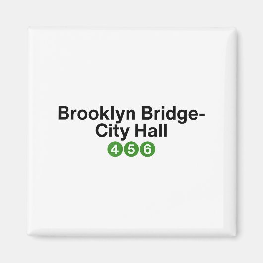 Brooklyn Bridge New York Subway-Stationsschilder,  Magnet (Vorne)
