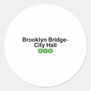 Brooklyn Bridge New York Subway-Stationsschilder, Runder Aufkleber