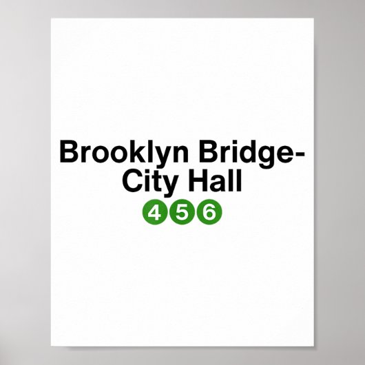 Brooklyn Bridge New York U-Bahn-Stationsschilder, Poster (Vorne)