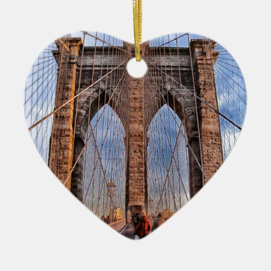 Brooklyn Bridge New York USA Keramik Ornament (Vorne)