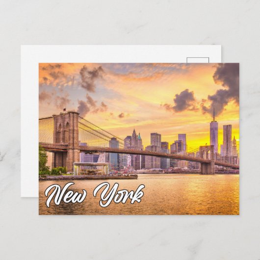 Brooklyn Bridge, New York, USA Postkarte (Vorne/Hinten)