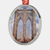 Brooklyn Bridge New York USA Silbernes Ornament (Links)