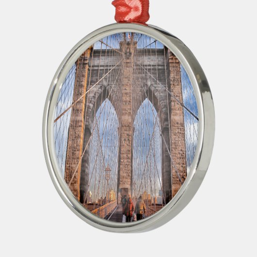 Brooklyn Bridge New York USA Silbernes Ornament (Links)