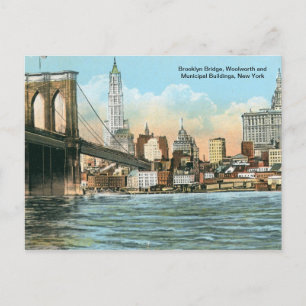 Brooklyn Bridge, New York Vintag Postkarte