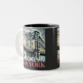 Brooklyn Bridge New York Zweifarbige Tasse (Vorderseite Links)