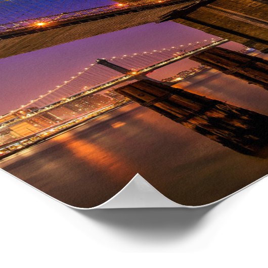 Brooklyn Bridge Night Light Poster (Ecke)
