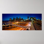Brooklyn Bridge Night Panorama NYC Poster (Vorne)