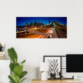 Brooklyn Bridge Night Panorama NYC Poster (Heimbüro)