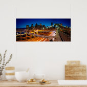 Brooklyn Bridge Night Panorama NYC Poster (Küche)