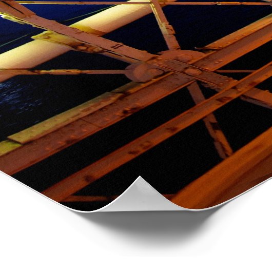 Brooklyn Bridge Night Panorama NYC Poster (Ecke)