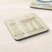 Brooklyn Bridge NYC-Architektur - Entwurf Vintag Getränkeuntersetzer (Linke Seite)