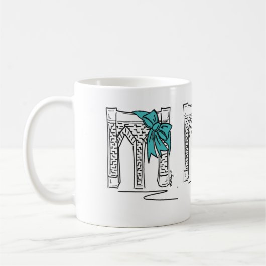 Brooklyn Bridge NYC Christmas Hanukkah Holiday Kaffeetasse (Links)
