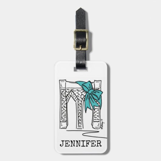 Brooklyn Bridge NYC New York City Architecture Bow Gepäckanhänger (Vorderseite vertikal)