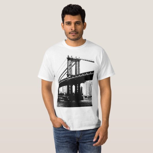 Brooklyn Bridge Nyc New York Mens Modern T-Shirt (Vorne ganz)