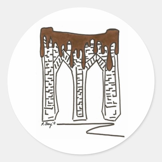 Brooklyn Bridge NYC New York Valentine Chocolate Runder Aufkleber (Vorderseite)