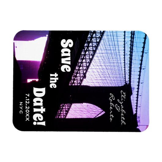 Brooklyn Bridge NYC Save the Date Magnet (Horizontal)