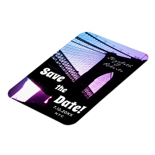 Brooklyn Bridge NYC Save the Date Magnet (Linke Seite)