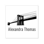 Brooklyn Bridge NYC Silhouette Name Monogram Permastempel (Design)
