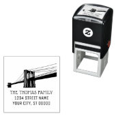 Brooklyn Bridge NYC Silhouette Name Rücksendeadres Permastempel (Beispiel)