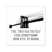 Brooklyn Bridge NYC Silhouette Name Rücksendeadres Permastempel (Design)