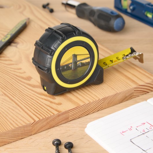 Brooklyn Bridge NYC Yellow Tape Measure Maßband (Holzbau)