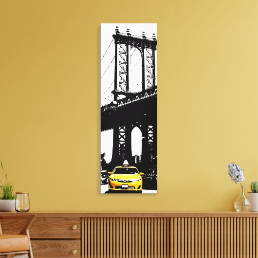 Brooklyn Bridge Nyc Yellow Taxi New York City Leinwanddruck (Insitu (Wohnzimmer))