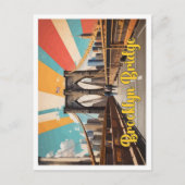 Brooklyn Bridge Pop Kunst, Dichtung und Musik Postkarte (Vorderseite)