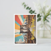 Brooklyn Bridge Pop Kunst, Dichtung und Musik Postkarte (Stehend Vorderseite)
