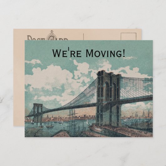 Brooklyn Bridge Postcard Ankündigungspostkarte (Vorne/Hinten)