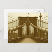 Brooklyn Bridge Postcard - New York City Postcard Postkarte (Vorne/Hinten)