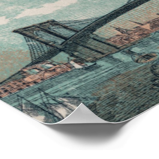 Brooklyn Bridge Poster Print (Ecke)