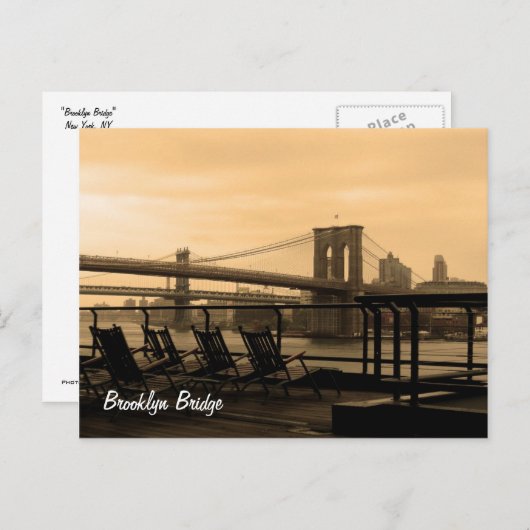 Brooklyn Bridge Postkarte (Vorne/Hinten)